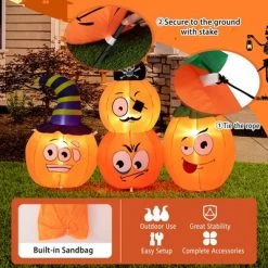 Costway 5 FT Long Halloween Inflatable Decoration 4 Pumpkin Lanterns Combo with Pirate -Hyde and Eek Cosplay Store GUEST 056960f8 d4d7 4fb1 ae00 4f0b2da5145e