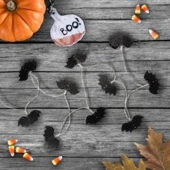 Northlight 10-Count Warm White LED Halloween Bat Fairy Lights, 4.25ft Copper Wire