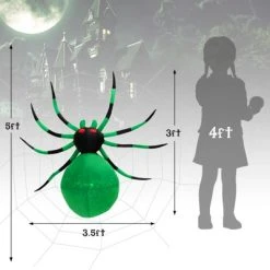 Tangkula Halloween Inflatable Spider with Cobweb Creepy Blow-up Spider with LED Rotating LED Light Green Black Legs Waterproof Halloween Decoration -Hyde and Eek Cosplay Store GUEST 08863cf9 cf55 4bf8 a753 84cca01d4491