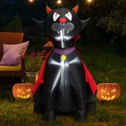 Costway 4.7 FT Halloween Inflatable Vampire Black Cat with Red Cloak Blow-up Decoration -Hyde and Eek Cosplay Store GUEST 08c8061d 1523 49e6 94d1 281edeaacc5b