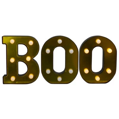 Northlight 6.5" LED Lighted "BOO" Halloween Marquee Sign 1 Northlight 6.5" LED Lighted "BOO" Halloween Marquee Sign