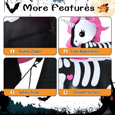 Costway 5.5 FT Halloween Inflatable Skeleton Unicorn Blow Up Yard Decoration 5 Costway 5.5 FT Halloween Inflatable Skeleton Unicorn Blow Up Yard Decoration - Image 5