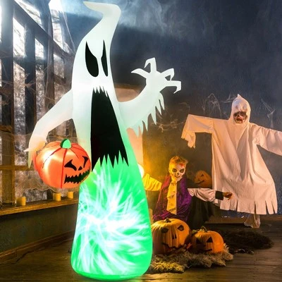 Costway 6 FT Inflatable Halloween Hunting Ghost with Pumpkin w/Spinning Lamp 1 Costway 6 FT Inflatable Halloween Hunting Ghost with Pumpkin w/Spinning Lamp