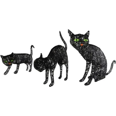 Northlight Set of 3 LED Lighted Black Cat Family Outdoor Halloween Decorations 27.5" 5 Northlight Set of 3 LED Lighted Black Cat Family Outdoor Halloween Decorations 27.5" - Image 5