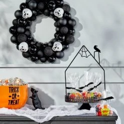 Hyde & EEK! Boutique Festival of Frights Skull Black and White Shatterproof Halloween Wreath - Hyde & EEK! Boutique™