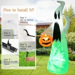 Tangkula 6FT Halloween Inflatables Ghost Holding Pumpkin Blow Up Ghost & Pumpkin Prop with Rotating LED Light Scary Halloween Decorations 14 Tangkula 6FT Halloween Inflatables Ghost Holding Pumpkin Blow Up Ghost & Pumpkin Prop with Rotating LED Light Scary Halloween Decorations -Hyde and Eek Cosplay Store GUEST 0fb907ae b51a 48b5 8f29 ced615406a85