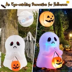 Costway 4' Halloween Inflatable Ghost Holding Pumpkin Blow up Holiday Decor w/LED Lights -Hyde and Eek Cosplay Store GUEST 10465b2e a6fb 473d 80ac 87bc12dc863b