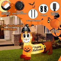 Costway 5.5 FT Halloween Inflatable Dachshund Blow-up Dog with Pirate Hat & Pumpkin -Hyde and Eek Cosplay Store GUEST 109ae14c b8d9 4687 a267 9c379c6201d1