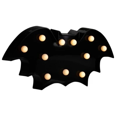 Northlight 12" LED Lighted Black Bat Halloween Marquee Sign 2 Northlight 12" LED Lighted Black Bat Halloween Marquee Sign - Image 2