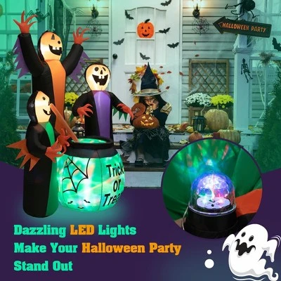 Costway 8FT Inflatable Halloween Witches Holding Cauldron Yard Decor w/ Colorful Lights 5 Costway 8FT Inflatable Halloween Witches Holding Cauldron Yard Decor w/ Colorful Lights - Image 5