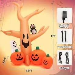 Tangkula 8FT Halloween Inflatable Decoration, Blow Up Dead Tree w/ Waterproof Air Blower Built-in LED Lights Holiday Decor w/ Ghost Owl Pumpkin -Hyde and Eek Cosplay Store GUEST 1a19b5ca 485a 447c 86af bea59798415d