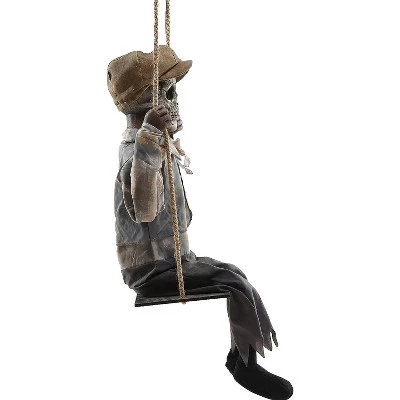 Halloween Express Animated Swinging Skeletal Boy Halloween Decoration - Size 62 in - Gray 2 Halloween Express Animated Swinging Skeletal Boy Halloween Decoration - Size 62 in - Gray - Image 2