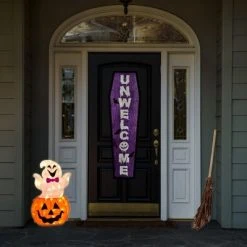 National Tree Company 24" Pre-Lit Pumpkin and Ghost