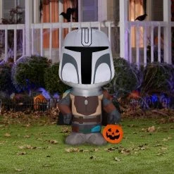 Gemmy Airblown Inflatable Halloween The Mandalorian Star Wars, 3.5 ft Tall, Black