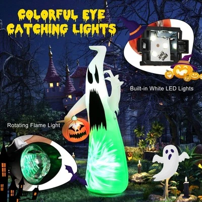 Costway 6 FT Inflatable Halloween Hunting Ghost with Pumpkin w/Spinning Lamp 4 Costway 6 FT Inflatable Halloween Hunting Ghost with Pumpkin w/Spinning Lamp - Image 4