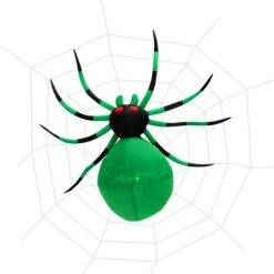 Tangkula Halloween Inflatable Spider with Cobweb Creepy Blow-up Spider with LED Rotating LED Light Green Black Legs Waterproof Halloween Decoration -Hyde and Eek Cosplay Store GUEST 1e2fefd3 6afa 428b 8287 fca5f6f8bc78