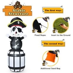 Costway 8FT Halloween Inflatable Pirate Barrel Quick Air Blow Holiday Decoration -Hyde and Eek Cosplay Store GUEST 1fda9ece a8f5 4b21 ad80 1da0b37969df