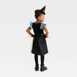 Toddler Pom Pom Cat Witch Halloween Costume Dress with Accessories - Hyde & EEK! Boutique™