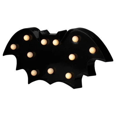 Northlight 12" LED Lighted Black Bat Halloween Marquee Sign 3 Northlight 12" LED Lighted Black Bat Halloween Marquee Sign - Image 3