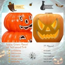 Costway Pre-Lit Halloween Pumpkin Lantern 3 Tiers Hand-Painted Ceramic Pumpkins -Hyde and Eek Cosplay Store GUEST 21df56af f049 4c78 b36e 6c04081ad9d1