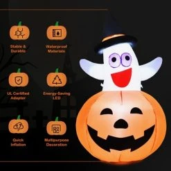 Costway 5 Ft Halloween Blow-up Inflatable Ghost in Pumpkin w/ LED Bulb Yard Decoration -Hyde and Eek Cosplay Store GUEST 21fe4264 87a4 4584 abde 0070f188abca