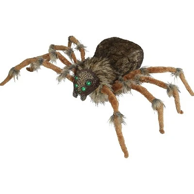 Halloween Express Deluxe Lightup Wolf Spider Halloween Decoration - Size 53 in - Brown 2 Halloween Express Deluxe Lightup Wolf Spider Halloween Decoration - Size 53 in - Brown - Image 2