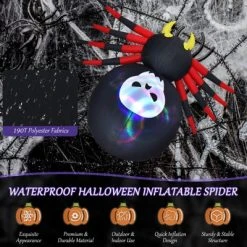 Tangkula 6.5FT Inflatable Halloween Spider Long Outdoor Indoor Blow Up Spider with Magic LED Lights -Hyde and Eek Cosplay Store GUEST 224ee039 b01f 4a5e b332 1ca55cfde601