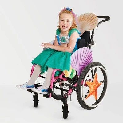 Kids' Adaptive Mermaid Halloween Costume Wheelchair Cover with Hairpiece - Hyde & EEK! Boutique™ Multicolor 1 Kids' Adaptive Mermaid Halloween Costume Wheelchair Cover with Hairpiece - Hyde & EEK! Boutique™ Multicolor