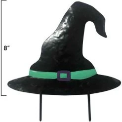 Spooky Town 10In Witch's Hat Pumpkin Press-In