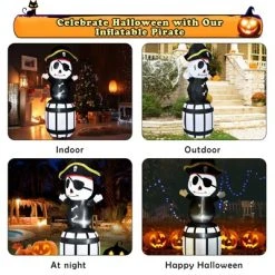 Tangkula 8FT Halloween Inflatable Pirate Barrel Quick Air Blow Holiday Decoration Blow Up Halloween Pirate w/ LED Lights -Hyde and Eek Cosplay Store GUEST 23f1a16a 1d3f 48c5 b278 2bf21c9fe7c6