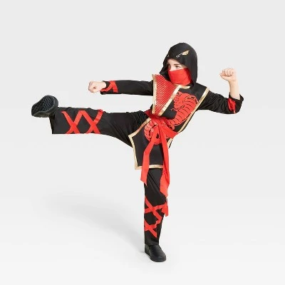 Kids' Light Up Snake Ninja Halloween Costume Jumpsuit with Mask - Hyde & EEK! Boutique™ Red 2 Kids' Light Up Snake Ninja Halloween Costume Jumpsuit with Mask - Hyde & EEK! Boutique™ Red - Image 2