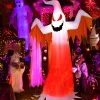 Costway 8 FT Halloween Inflatable White Ghost with Rotatable Flame LED Lights