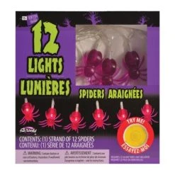Fun World Funworld Glowing Spider String Lights | 5.9 Foot String w/ 12 LED Lights