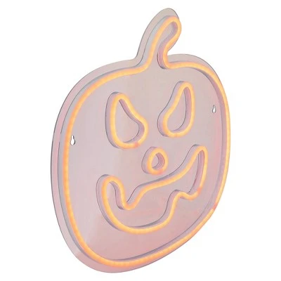 Northlight 15" Orange LED Lighted Neon Style Jack-O-Lantern Halloween Window Silhouette 3 Northlight 15" Orange LED Lighted Neon Style Jack-O-Lantern Halloween Window Silhouette - Image 3