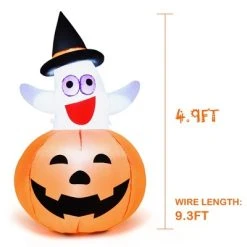 Costway 5 Ft Halloween Blow-up Inflatable Ghost in Pumpkin w/ LED Bulb Yard Decoration -Hyde and Eek Cosplay Store GUEST 28d9a50c 5b2f 4872 a03c 36ba150e2167