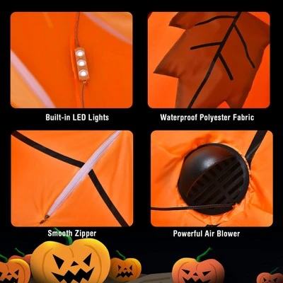 Costway 8FT Halloween Inflatable Pumpkin Head Dinosaur Blow Up with LED Lights 4 Costway 8FT Halloween Inflatable Pumpkin Head Dinosaur Blow Up with LED Lights - Image 4