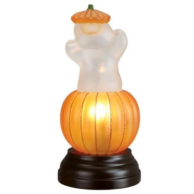 Old World Christmas Ghost Pumpkin Light - One Wood Ornament 9.5 Inches - Jack O Lantern Ghost - 52502 - Glass - Multicolored 1 Old World Christmas Ghost Pumpkin Light - One Wood Ornament 9.5 Inches - Jack O Lantern Ghost - 52502 - Glass - Multicolored