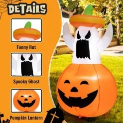Costway 4FT Halloween Inflatable Decoration Blow-up Ghost w/Hat & Pumpkin Lantern -Hyde and Eek Cosplay Store GUEST 2a868f42 d750 40ee 9107 7fb5ecf7ff9e