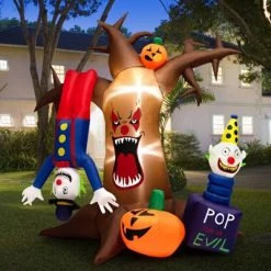 Tangkula 8FT Tall Halloween Inflatable Decoration Blow Up Dead Tree & Pumpkins & Scary Clowns, Bright LED Lights, Air Blower Self-inflate Decoration -Hyde and Eek Cosplay Store GUEST 2b1eea15 d6b3 4746 bedf 1da8f59528e2