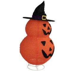 Northlight 34" Spooky Town Jack-O-Lanterns in Witch's Hat Outdoor Halloween Decoration