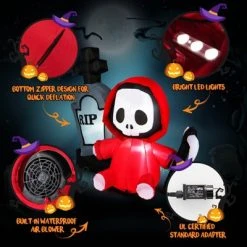 Tangkula 5 FT Tall Halloween Inflatable Decoration Blow Up Grim Reaper Ghost & Tombstone with Bright LED Lights Metal Ground Stakes 14 Tangkula 5 FT Tall Halloween Inflatable Decoration Blow Up Grim Reaper Ghost & Tombstone with Bright LED Lights Metal Ground Stakes -Hyde and Eek Cosplay Store GUEST 2febfa55 3dad 49b9 bf53 3672f4edc7af