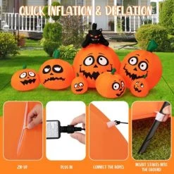 Tangkula 9.5 FT Long Inflatable Pumpkin Combo w/ Black Cat Extra Long Blow-up Pumpkin Halloween Decoration w/ Built-in LED Lights -Hyde and Eek Cosplay Store GUEST 2ff4d656 3f54 4a18 bf5c cd2fd31a9fa5