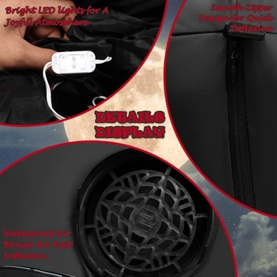 Tangkula 4.7FT Tall Halloween Inflatable Decoration Blow Up Vampire Black Cat with Crimson Cape Halloween Decor with Bright LED Lights 4 Tangkula 4.7FT Tall Halloween Inflatable Decoration Blow Up Vampire Black Cat with Crimson Cape Halloween Decor with Bright LED Lights - Image 4