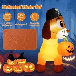Tangkula 5.5 FT Long Halloween Inflatable Decoration Blow Up Dachshund Wiener Dog w/ Pirate Hat & Pumpkin Built-in LED Lights -Hyde and Eek Cosplay Store GUEST 30e33be4 abaf 46ff ab22 6ba43b6c2a30
