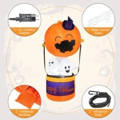 Tangkula 6FT Halloween Inflatable Decoration Inflatable Pumpkin Hot Air Balloon with Ghosts Bright LED Lights Waterproof Air Blower 2 Sandbags -Hyde and Eek Cosplay Store GUEST 30ef1794 8b7f 4939 aa91 c8526aa2b389