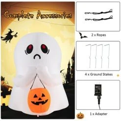 Costway 4' Halloween Inflatable Ghost Holding Pumpkin Blow up Holiday Decor w/LED Lights -Hyde and Eek Cosplay Store GUEST 3266196b 1b6b 47e0 924f cca12c37e7b3