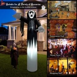 Costway 12 FT Inflatable Halloween Skeleton Giant Blow up Halloween Skull w/ LED Lights -Hyde and Eek Cosplay Store GUEST 34c40182 b815 4f66 b6a3 a42d3a63c9e6