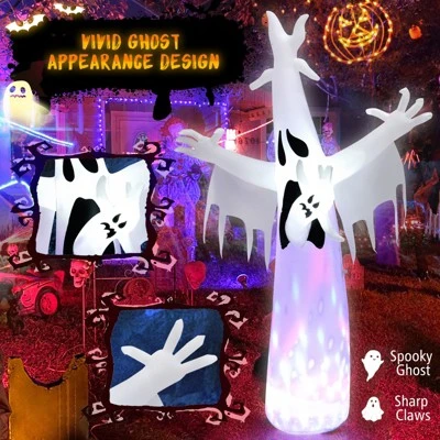 Tangkula 8FT Giant Halloween Inflatable Ghost Blow-up Yard Decoration with Built-in LED Lights & Magic Rotating Lamp Easy Inflation Waterproof Blower 4 Tangkula 8FT Giant Halloween Inflatable Ghost Blow-up Yard Decoration with Built-in LED Lights & Magic Rotating Lamp Easy Inflation Waterproof Blower - Image 4