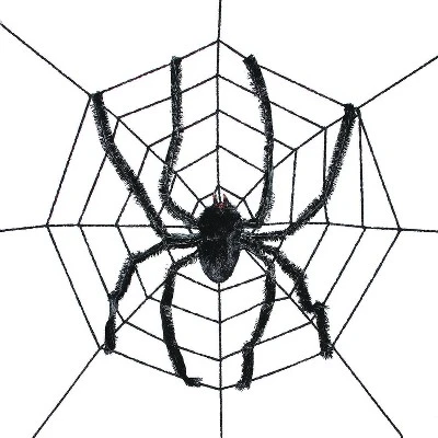 Sunstar Industries Sunstar Spider Web with Spider Halloween Decoration - 8 ft - Black 1 Sunstar Industries Sunstar Spider Web with Spider Halloween Decoration - 8 ft - Black