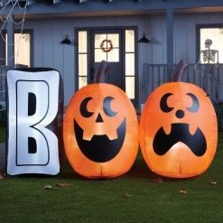 Hyde & EEK! Boutique 6' LED Boo with Pumpkins Inflatable Halloween Decoration - Hyde & EEK! Boutique™
